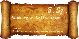 Bamberger Szilveszter névjegykártya