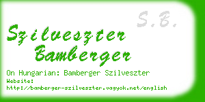 szilveszter bamberger business card